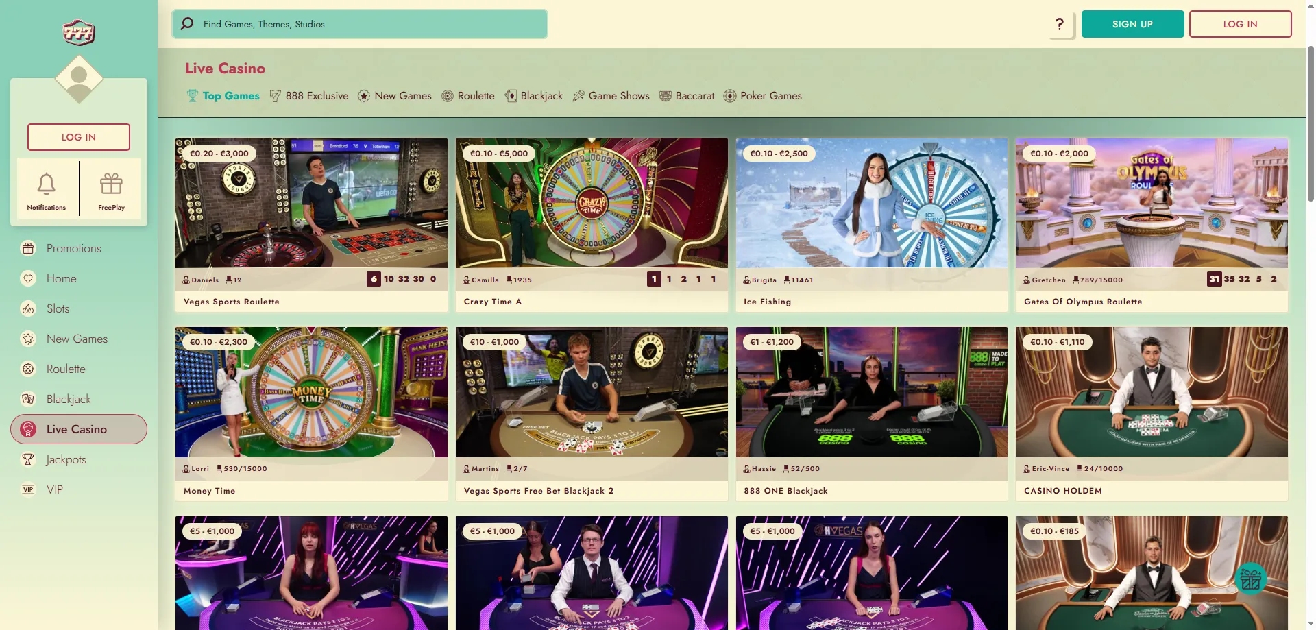 Crazy Time live casino game at 777 Casino — spin the wheel